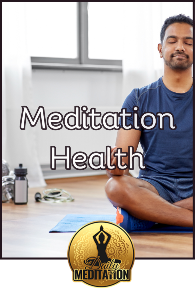 An individual practices meditation for improved health while seated in a lotus position.