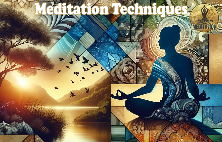 Explore various meditation techniques with a serene woman gracefully seated in a lotus position.